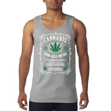 Imagem de Camiseta regata cannabis for All 420 Weed Leaf Smoking Marijuana Legalize Pot Funny High Stoner Humor Pothead masculina, Cinza, GG