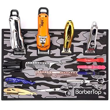 Imagem de Tapete organizador de ferramentas de barbeiro, tapete magnético de barbeiro, tapete de tosquiadeira, almofada magnética para cabeleireiro (cinza)