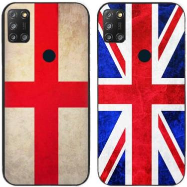 Imagem de 2 peças retrô bandeira do Reino Unido impressa TPU gel silicone capa de telefone traseira para Alcatel Series (Alcatel 3X 2020)