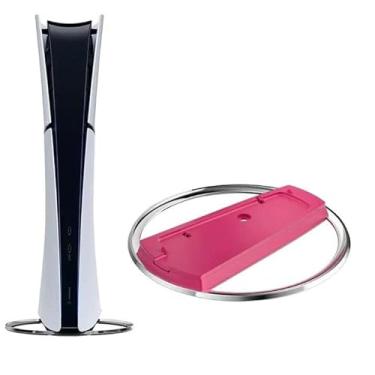 Imagem de PEGLY Suporte vertical para consoles PS5 compatível com PlayStation 5 Slim Disc e acessórios de base sólida edição digital vermelho