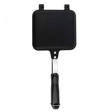 Imagem de Sanduicheira, frigideira dupla face, máquina de waffle de dupla face, máquina de waffle de frigideira, torradeira de sanduíche de acampamento, frigideira antiaderente de dois lados para sanduíche de