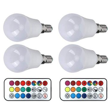 Imagem de Lâmpada Led RGB, AC85V-265V 45W Led RGB Lâmpada Colorida Mutável Lâmpada de Controle Remoto para Barra de do Quarto, Luzes de Tira Led (RGB+branco quente 3000K E14)