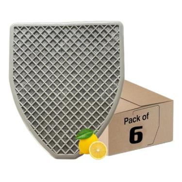 Imagem de Tapetes de mictório para homens (pacote com 6) carvão de bambu de alta tecnologia absorve odor, desodorização antiderrapante, absorção de água de piso cinza, tapetes de urina para banheiros e