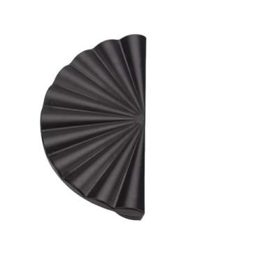 Imagem de Puxador de plástico semicircular, maçaneta superior da porta do armário, gaveta, guarda-roupa, maçanetas em forma de leque, decoração do quarto, preto, 64mm
