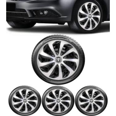 Imagem de Jogo 4 Calotas Velox Preto/Prata aro 15 TOYO Etios Hacth Sedan Yaris Etios Hacth Sedan Corolla