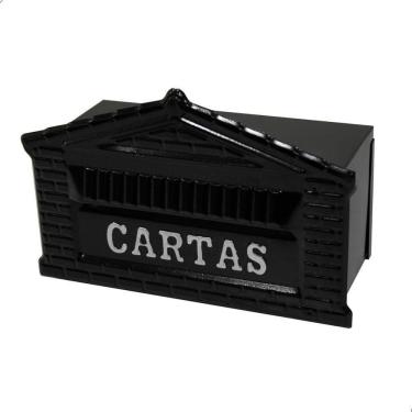Imagem de Caixa De Correio Tijolinho Popular 12x25 Para Muro Preta com cinza