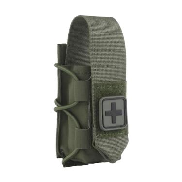 Imagem de Bolsa de torniquete para SAM XT/CAT/SOF, com aba de gancho para puxar rápido IFAK ou remover cordão elástico aberto, suporte de tecido durável MOLLE bolsa médica adequada para coletes