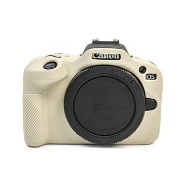 Imagem de MUZIRI KINOKOO Capa de silicone compatível com câmera Canon EOS R100, capa protetora macia para EOS R100/EOS R100 - capa antirriscos e antiderrapante R100 - branca