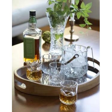 Imagem de Kit 4 Copos Caipirinha, Drinks, Aperitivos ou Whisky + Balde De Gelo + Pegador De Gelo - Transparente