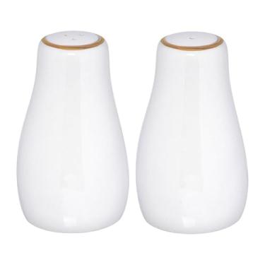 Imagem de Haüskraf - Saleiro e Pimenteiro de porcelana Royal borda com borda ourada 2 peças