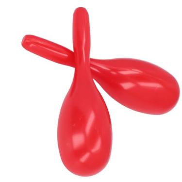 Imagem de 2 Peças Música Maracas, Chocalhos de Percussão de Mão de Plástico Colorido Em Forma Oval Brinquedo Instrumento Musical para Crianças Lembrancinhas de Festa (Vermelho)