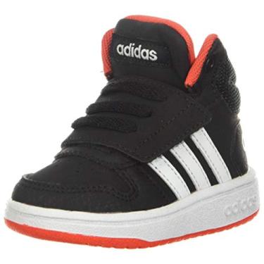 Imagem de Tênis de basquete infantil Adidas Hoops Mid 2.0, Black/White/Red, 5 Little Kid