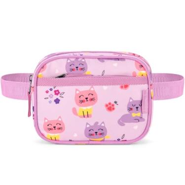 Imagem de Choco Mocha Pochete infantil para meninas, pochete infantil de 2 a 4 anos, bolsa de cinto para meninas pequenas, Gato rosa, 7.1 x 5.3 x 2.1 inches, Gato rosa
