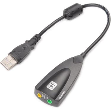 Imagem de Adaptador de áudio externo USB 2.0, placa de som estéreo 7.1, placa de som surround 3D dinâmica, conversor de canal 5Hv2 para fone de ouvido de 3,5 mm, conector de microfone para computador, notebook