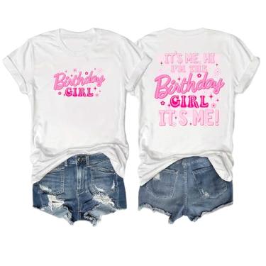 Imagem de Rocksir Camiseta com estampa Birthday Party Its Me Hi Im The Birthday Girl Its Me, Branco 1, G