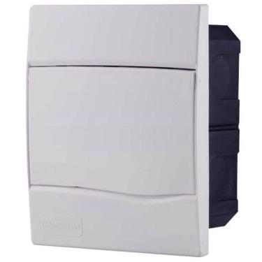 Imagem de Quadro De Distribuição De Embutir 5 Din Ou 3 Nema Tramontina Com Porta Branca
