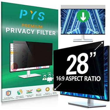 Imagem de PYS Tela de privacidade de 71 cm para monitor de computador widescreen 16:9 - Protetor de filtro de tela removível fácil - antirreflexo e luz azul - Película protetora antiarranhões para segurança de