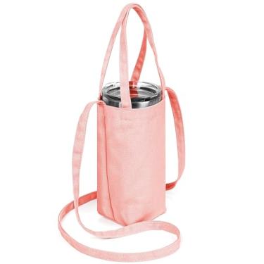 Imagem de Linkidea Suporte para copo compatível com copo YETI Rambler de 850 g, Stanley IceFlow, copo de besta de aço verde, bolsa de alça de caneca de café isolada, alça de garrafa de água com alça, rosa