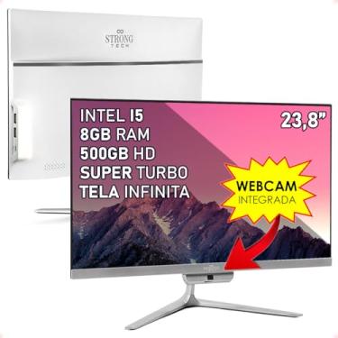 Imagem de Computador All In One Intel Core i5 23,8" Full HD 8GB HD 500GB 4 Núcleos Super Turbo Hdmi Strong Tech