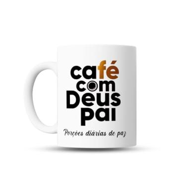 Imagem de Caneca em porcelana Café com Deus Pai, porções diárias de Paz 325ml