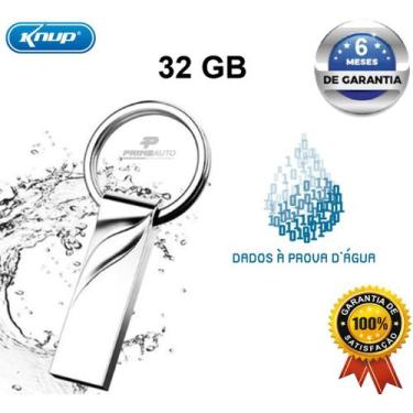 Imagem de Pen Drive Slim Chaveiro de Alumínio Prova dágua 32GB USB 2.0 Knup KP-P
