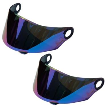 Imagem de Kit 2 Viseira Para Capacete Espelhada Ls2 FF358 FF392 FF396 FW3 GT Anti Risco Helt Texx Mormaii (Camaleão/Camaleão)