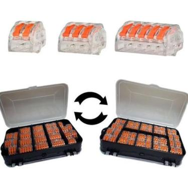 Imagem de Caixa Kit 65 Conector Emenda Rápida Com Alavanca 2,3, 5 Fios - Decorar