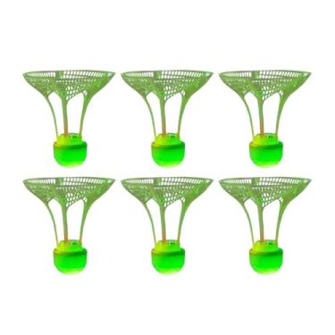 Imagem de UGPLM 6Pcs LED Luzes Petecas de Badminton Petecas de Badminton À Prova de Vento com Luz para Parques Quintal Jardim Não Recarregável, Verde