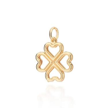 Imagem de Pingente banhado ouro 3x 24k 18k e 22k feminino rommanel trevo 4 coraç