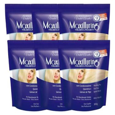Imagem de Kit 6 Pó Descolorante Ametista Profissional Violeta 9 Tons Efeito Rápi