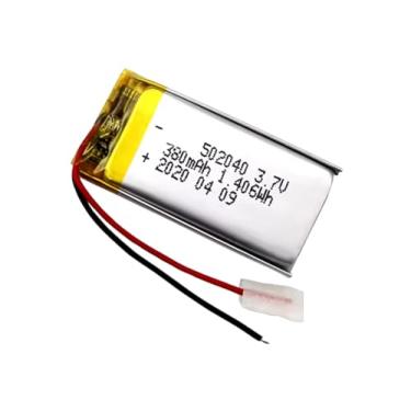 Imagem de bateria 2 fios recarregavel 3,7v 502040 c/ 380mah 5mm de espessura x 20mm de largura x 40mm de comprimento 502040
