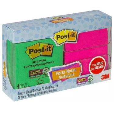 Imagem de Dispensador POST-IT + 4 Blocos 76MM X 76MM 3M
