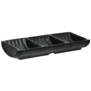 Imagem de Prato de Melamina Preto para Sushi Retangular Hauskraft Naha, Preto, 1