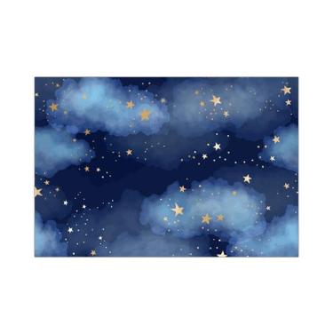 Imagem de Fundo Fotográfico 2,20 x 1,50 - Nuvens Azuis e Estrelas 003 - Via Core