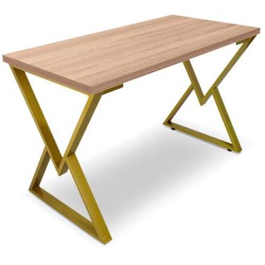 Imagem de Mesa P/ Escritório Jantar Gamer Daloa 1,00x0,60 Em Aço Tampo Em Madeir