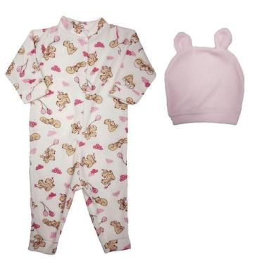 Imagem de Kit Bebê Pijama e Touquinha Coelho 2 Peças Tamanhos 1 2 e 3  - Koala B