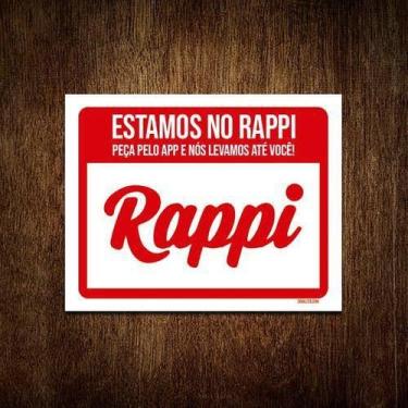 Imagem de Kit 10 Placas Restaurante Lanchonete Estamos No Rappi - Sinalizo.Com