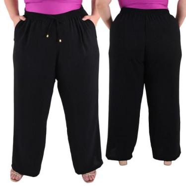 Imagem de Calça Pantalona Plus SIze Feminina Cintura Alta Dunas Tendencia - Lori