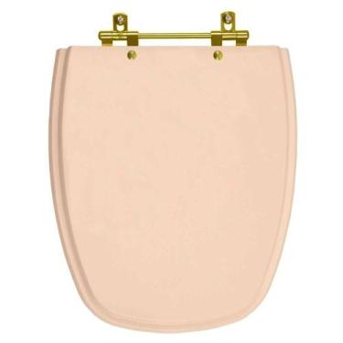 Imagem de Assento Sanitário Monte Carlo Rosa Floral para vaso Deca Com Ferragem 