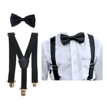 Imagem de Kit Suspensório E Gravata Borboleta Juvenil Criança 10 a 16 Anos - MCO