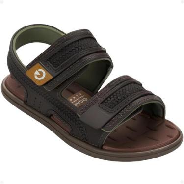 Imagem de Sandália Infantil Cartago Malta Juvenil Marrom com Tiras Autocolantes 