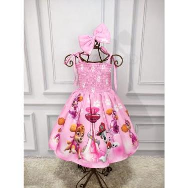 Imagem de Vestido Menina Infantil Lastex Patrulha Canina - aurea, 01 ANO A 02 AN