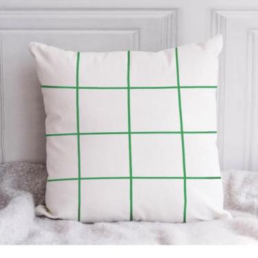 Imagem de Almofada Grid 40x40cm Off White/Verde - FASTLAR
