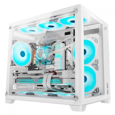 Imagem de Gabinete Gamer Liketec Cube Kirra Snow RGB Vidro Temperado Sem Fonte C