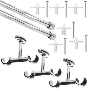 Imagem de Varão Cortina 2,50 m Duplo Cortina 19/19mm De Teto Gesso Drywall - Dec