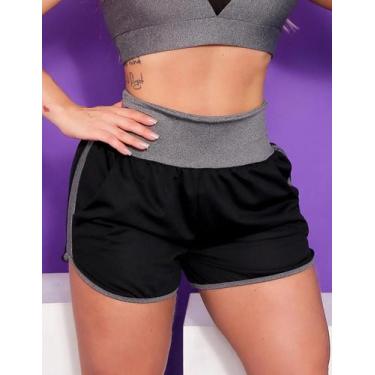 Imagem de Short Feminino Esportivo Running Dry Fit com Bolso - Fitmoda, Preto, M
