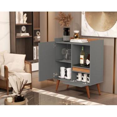 Imagem de Aparador Buffet Retro para Sala de estar ou cozinha com 2 portas e pés