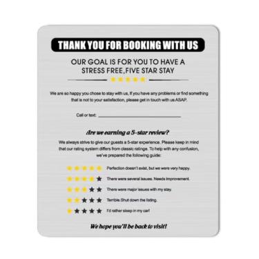 Imagem de Ímã de classificação de hóspedes, placa de ímã de geladeira com classificação AirBNB, ímã de avaliação de 5 estrelas para anfitriões de férias, essenciais do Airbnb para anfitriões