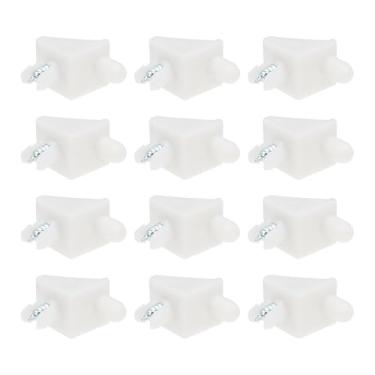 Imagem de SG Store 50 peças de pinos brancos de suporte de prateleira, parafusos de substituição, suportes de prateleira para armário de móveis, suporte de canto de plástico compatível com IKEA PAX