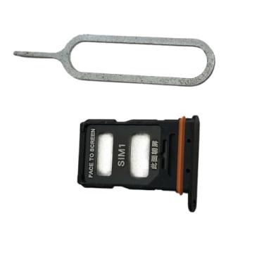 Imagem de zhxchzhi Suporte para leitor de bandeja de cartão SIM duplo OEM + pino de substituição para Xiaomi 14 Ultra Parts preto